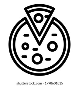 Pizza food icon. Outline pizza food vector icon for web design isolated on white background