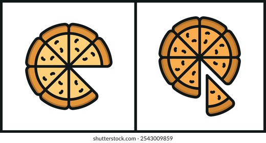 Pizza food icon vector basic design simple and modern concept templates