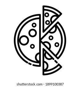 Pizza Food Icon. Vector Design Illustration Sign Logo.