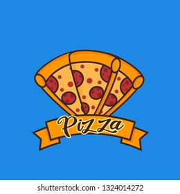 pizza food logo design vector template