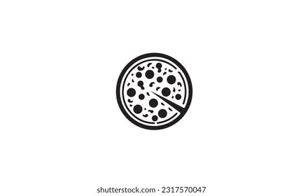 Pizza food logo flat icon
