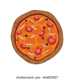 Pizza food menu fast dinner icon. Isolated and flat illustration. Vector graphic