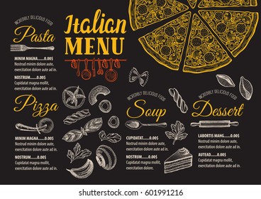 Pizza Food Menu Restaurant Cafe Design Stock Vector (Royalty Free ...