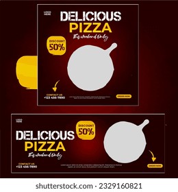 Pizza and food menu social media post and cover banner