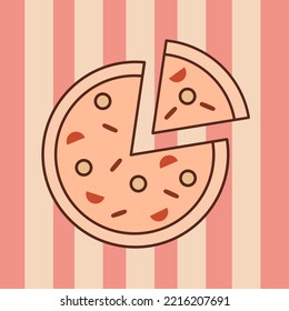 
pizza food menu vector drawing
