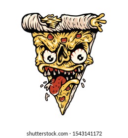 Pizza Food Monster Graphic Illustration Vector Art T-shirt Design