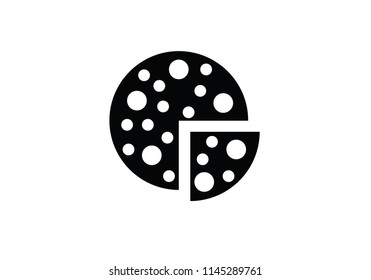 Pizza food shape circle shape vector illustration 