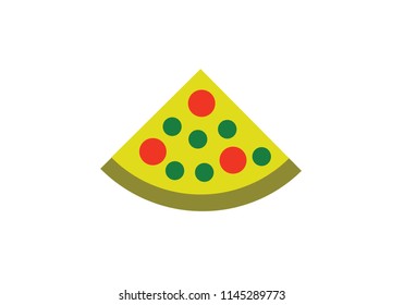 Pizza food shape circle shape vector illustration 