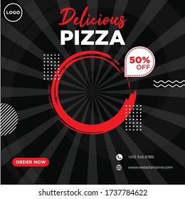 Pizza food social media banner template