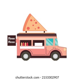 pizza food street truck isolated icon