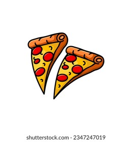 Pizza-Food-Vektordesign auf weißem Hintergrund