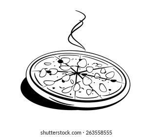 Pizza food vector silhouette