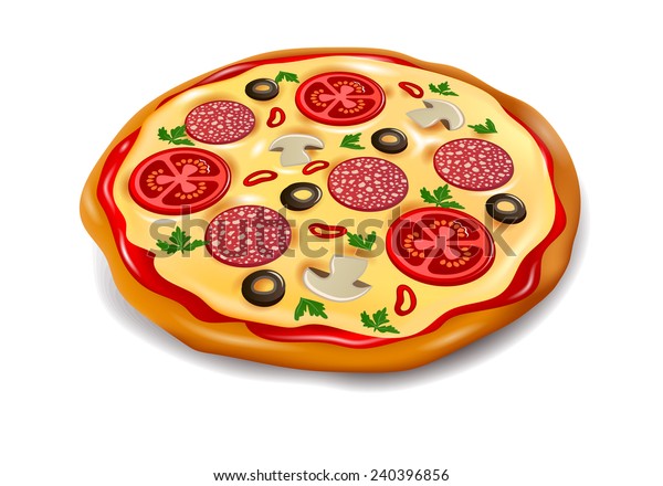 Pizza Front View Stock Vector (Royalty Free) 240396856 | Shutterstock