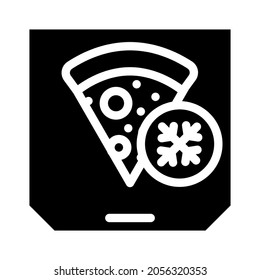 Pizza gefrorene Lebensmittel-Glyphe Symbol Vektorgrafik. Pizza gefrorenes Lebensmittelzeichen. isoliertes Kontursymbol