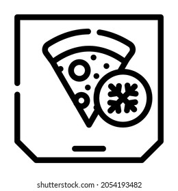 Pizza gefrorene Nahrungsmittel Linie Symbol Vektorgrafik. Pizza gefrorenes Lebensmittelzeichen. isoliertes Kontursymbol