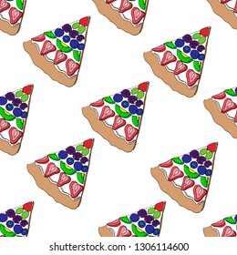 Pizza with fruits and berries