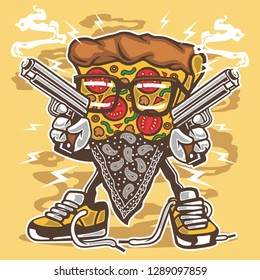 Pizza Gangster cartoon character