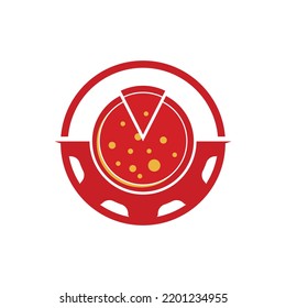 Pizza gear vector logo design. Food and mechanic symbol or icon.