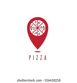 pizza geo location concept vector design template