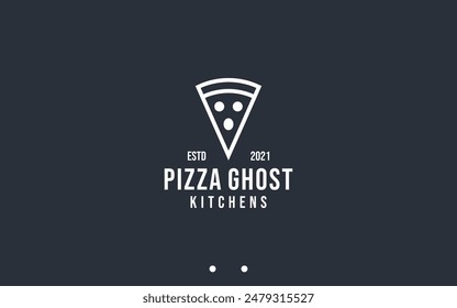 pizza ghost logo design vector silhouette illustration