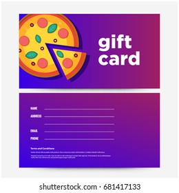 Pizza Gift Card Voucher With Contact Details