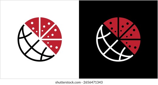 Pizza con Vector de diseño de logotipo de globo