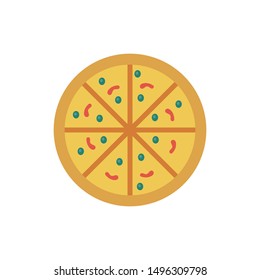 pizza glyph flat vector icon