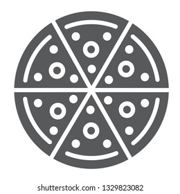 Pizza glyph icon, food and italian, fast food sign, vector graphics, a solid pattern on a white background, eps 10.