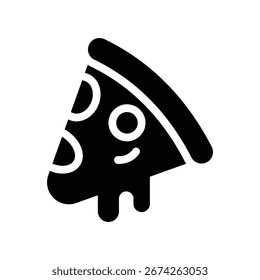 Gráfico de Vector de ilustración de icono de glifo de pizza. Gráfico simple del Vector de la ilustración del elemento, conveniente para el App, los Sitios web, y las presentaciones aisladas en el fondo blanco