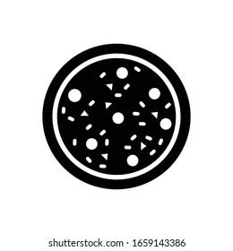 Pizza with glyph icon vector