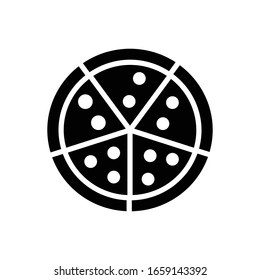 Pizza with glyph icon vector