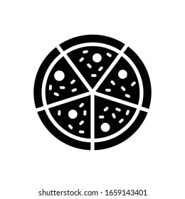 Pizza with glyph icon vector