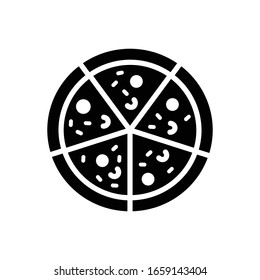 Pizza with glyph icon vector