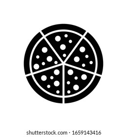 Pizza with glyph icon vector