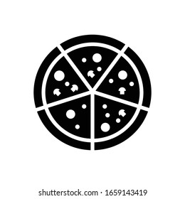 Pizza con vector de icono de glifo
