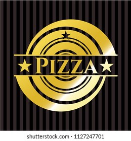 Pizza gold emblem or badge