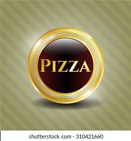 Pizza gold shiny emblem
