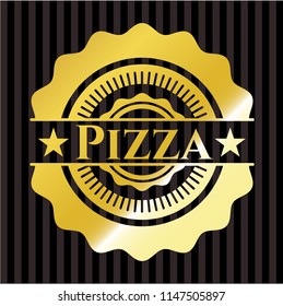 Pizza golden badge or emblem