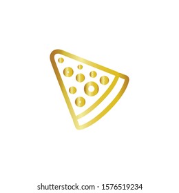 pizza golden vector icon on a white background