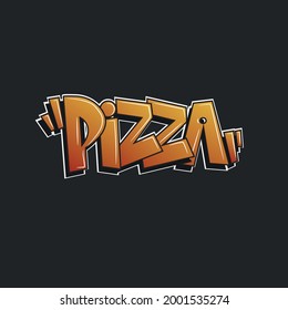 Pizza in Graffiti Style Vector