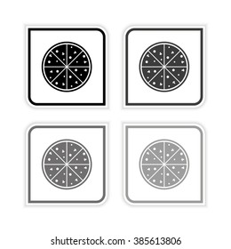 Pizza  - grayscale vector icon