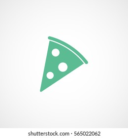 Pizza Green Flat Icon On White Background