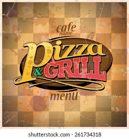 Pizza y carta de parrilladas. Eps10