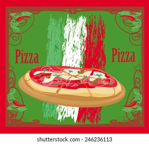 Pizza grunge card