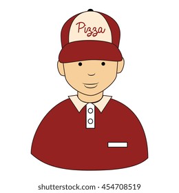 Pizza guy hat , isolated flat icon design