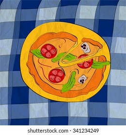 Pizza Hand Draw illustration