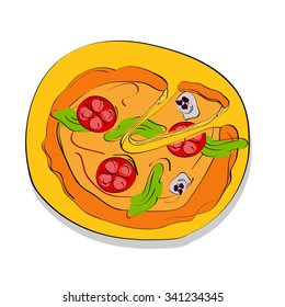 Pizza Hand Draw illustration