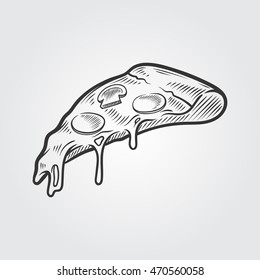 Pizza Hand Draw Illustration Stock Vector (Royalty Free) 470560058 ...