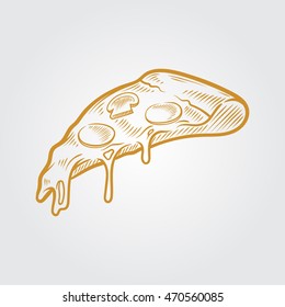 Pizza hand draw illustration