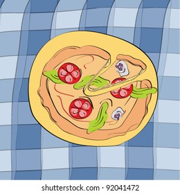 Pizza Hand Draw illustration